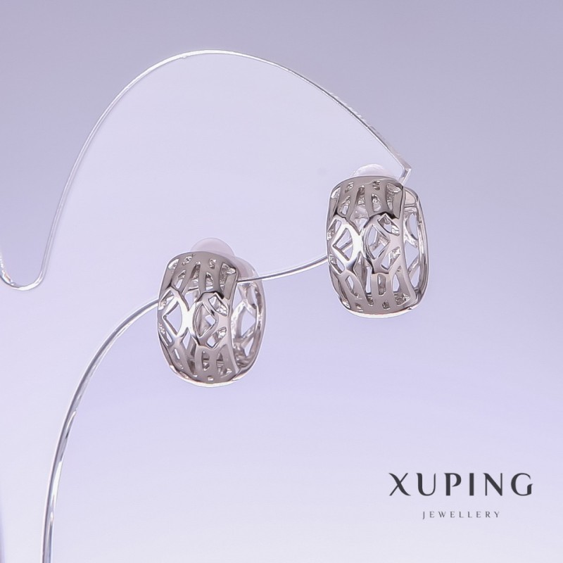 أقراط Xuping، الطول 14مم، السماكة 8مم روديوم